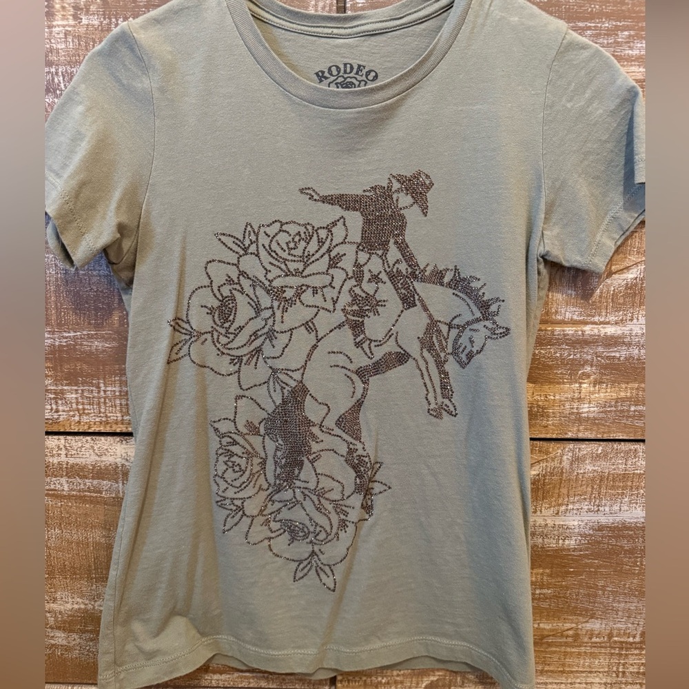 Rodeo Quincy Graphic Tee in Olive Green